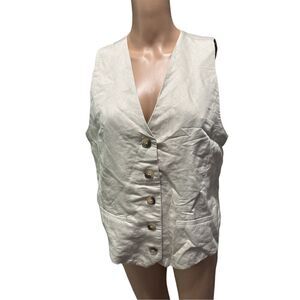 NEW WITH TAGS WOMEN‎ Est. 1946 Denim TAN LIGHTWEIGHT Vest Size Large